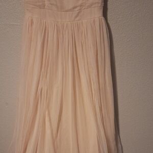 Elegant Peach Strapless Dress prom ckassy night